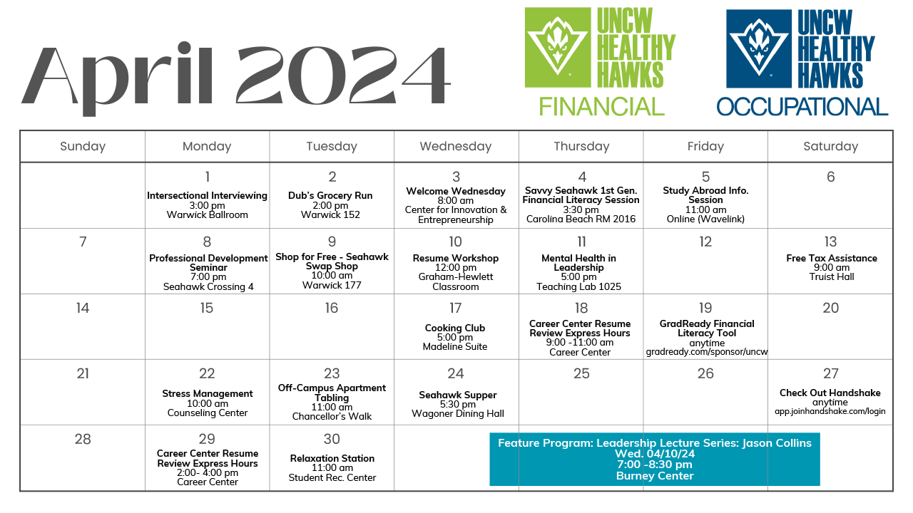 Healthy Hawks: Financial & Occupational Month